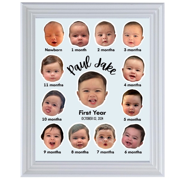 3D Baby Milestones Shadow Box: Personalized First Year Keepsake - Picture 6 of 13